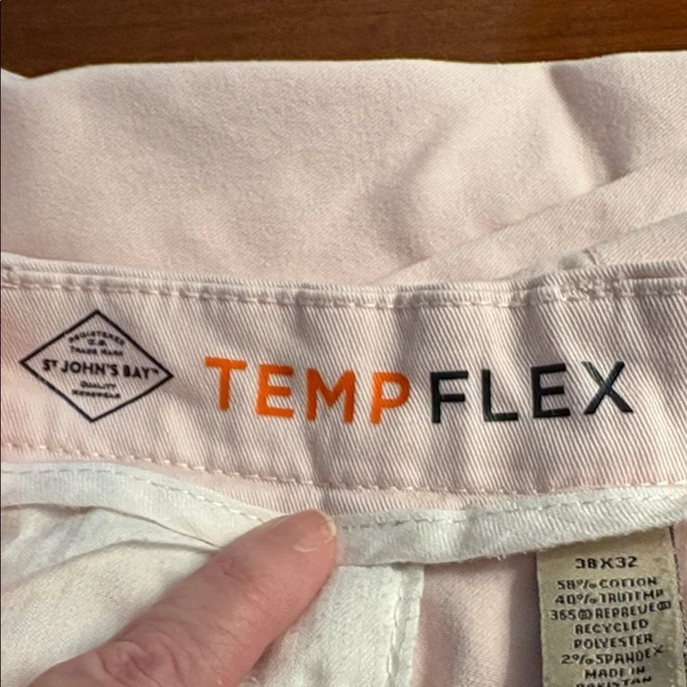 Pastel Pink St. John's Bay Men's Soft Pink Chinos 38/32 TempFlex